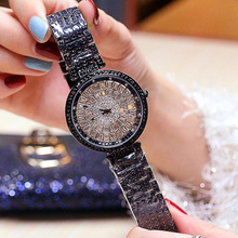 Reloj de pulsera analógico de cuarzo para mujer, accesorio de lujo con cristales y diamantes ostentosos, ideal para regalo, envío directo, 2019 2024 - compra barato