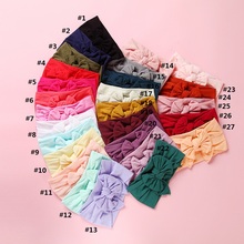 Mengna tiara de nylon com nó para meninas, faixa de cabeça larga de nylon com 27 cores, turbante com nó para recém-nascidos, acessório para meninas, 2019 2024 - compre barato