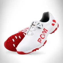 PGM, новинка 2019, водонепроницаемые мужские ботинки для гольфа, вращающиеся шнурки, противоскользящие, спортивные кроссовки с пряжкой, обувь для гольфа для мужчин 2024 - купить недорого