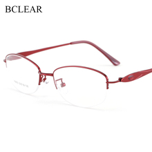 Btransparente óculos de grife feminino, armação de óculos de liga de metal, armação de óculos rosa vermelho roxo dourado prateado, novo, 2019 2024 - compre barato