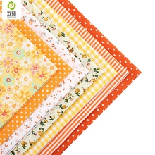 Cotton Fabric No Repeat Design Orange Series Patchwork Fabric Fat Quarter Bundle Sewing For Fabric 7pieces/lot 50x50cm A1-7-4 2024 - buy cheap