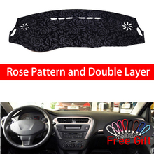 Rose Pattern For Peugeot 301 2014 2015 2016-2018 Dashboard Cover Car Stickers Car Decoration Car Accessories Interior Car Decals 2024 - buy cheap