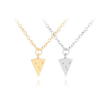 10 new Geometric Triangle Pizza Cake Necklace lucky Good Friends Necklace Cheese Food Necklace Clavicle Chain Pendant Jewelry 2024 - buy cheap