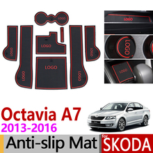 Anti-Slip Gate Slot Mat Rubber Coaster for Skoda Octavia A7 2013 2014 2015 2016 MK3 5E RS pre-Facelift Accessories Car Stickers 2024 - buy cheap