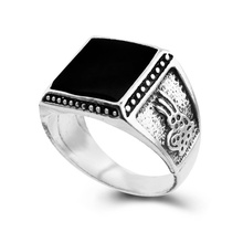 Мужское кольцо с черной масляной живописью, размеры 8-11 2024 - купить недорого