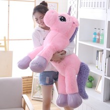 85cm/100cm unicórnio branco brinquedos de pelúcia unicórnio gigante brinquedo de cavalo de pelúcia macio unicornio peluche boneca presente crianças foto adereços 2024 - compre barato