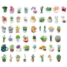 50Pcs / Box New Sweet Succulent Label Seal Diary Paper Stickers Crafts And Scrapbook Stickers Decoration Lifelog DIY Stationery 2024 - buy cheap
