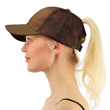 Модная бейсболка для конского хвоста 2020, Женская Снэпбэк-Кепка, летние сетчатые шляпы для пучка волос, повседневные регулируемые бейсболки для женщин W2 2024 - купить недорого