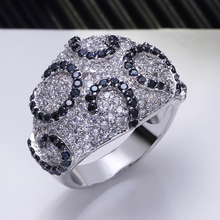 Black and White 2 tone Rings Micro pave shiny Cubic zirconia Line design Jewelry Women Best Jewellery Limiated quantity on Sale 2024 - buy cheap