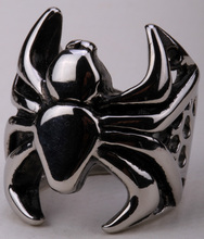 Big spider ring for men kids stainless steel 316L biker punk rock party jewelry animal 2015 fashion silver tone SR32 wholesale 2024 - buy cheap