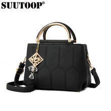 Fashion women bag pu leather tote lady messenger handbag crossbody bag with nice belt and bead bolsos mujer bolsos mujer 2024 - buy cheap