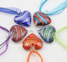 35*37mm heart Murano Glass Lampwork Pendant necklace earring mix color/#O 2024 - buy cheap