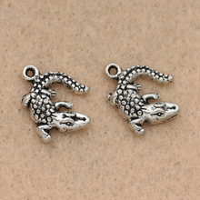 KJjewel Antique Silver Plated Crocodile Charms Pendants for Jewelry Making Bracelet Accessories DIY Findings 12x16mm 10PCS 2024 - buy cheap