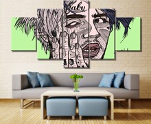Póster Modular de Lil Peep, pinturas decorativas modernas sobre lienzo, arte de pared para decoraciones del hogar, decoración de pared, 5 piezas 2024 - compra barato