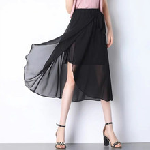 Женская Асимметричная шифоновая юбка с высокой талией 5XL 6XL 7XL, большие размеры, длинные макси юбки, лето-осень 2020 2024 - купить недорого