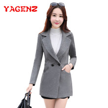 YAGENZ Autumn And Winter Wool Coat Women short Woolen Jacket 2018 Korean Coat Female Elegant Long sleeve Double Pocket Nizi Tops 2024 - buy cheap