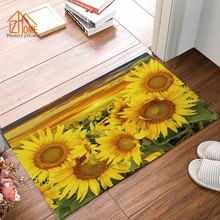 Memory Home Beautiful Sunflower Non-woven Fabric Non-slip Indoor Home Bathroom Kitchen Rug Plant Flower Print Doormat Floor Mat 2024 - buy cheap