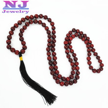 3pcs Exclusive 108 Brown SandalWood Beads with Tassel Necklace Luxury Handmade Long Tassel Beads Necklace Yoga Mala Necklace 2024 - buy cheap