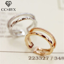 CC Trendy Jewelry Open Rings For Women S925 Silver Cubic Zirconia Double Layer Bridal Wedding Temperament Tail Ring CC1475 2024 - buy cheap