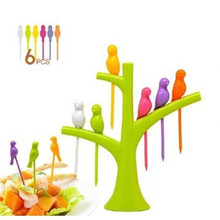 Birdie Fruit Fork Birds On The Tree Dessert Cake Dinnerware Party Cocktail Fork High Quality 2024 - buy cheap