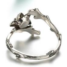 2019  Jewelry Korean Silver Plated Rose Shaped Adjustable Woman Ring Drop Shipping 2024 - buy cheap