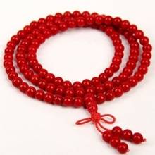 Tibetan handmade jewelry Rare 108 Tibetan Buddhist Red Coral 10mm Prayer Beads Necklace noble lady's CZ Luxury Ms. girl 2024 - buy cheap