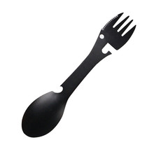 Ao ar livre multi função 3 in1 aço inoxidável spork viagem acampamento caminhadas utensílios de piquenique combinação faca garfo colher piquenique gadget 2024 - compre barato