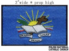 Bandera de la Iglesia Nacional Católica de Polonia, parche bordado de 3 "de ancho para aplique bordado/emblema/libro sunshine ans 2024 - compra barato