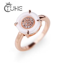Women 585 Rose Gold AAA Zircon Engagement Rings Round Simple Cubic Zirconia Lovers Wedding Ring Jewelry Top Quality Drop Shiping 2024 - buy cheap