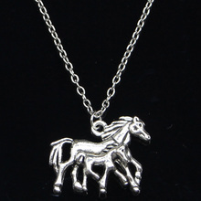 20pcs New Fashion Necklace 28x23mm mother son horse Pendants Short Long Women Men Colar Gift Jewelry Choker 2024 - buy cheap