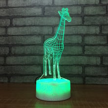 New 3d Small Night Lights Cartoon Giraffe Children Luminous Toys Bedroom  Led 3d Lamp Bedside Decorative Led Lights Usb 2024 - buy cheap