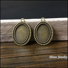 Encantos do Vintage Oval moldura pingente antigo bronze Fit pulseiras colar DIY Metal fazer jóias 2024 - compre barato