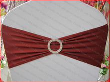 NO.10 Burgundy Single Layer Spandex/Lycra/Expand Bands&Tow Row Round Diamond Buckle&Pin For Wedding Party Banquet Decorations 2024 - buy cheap
