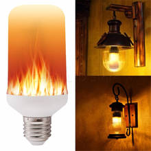 Светодиодсветильник лампа E27, 110 В, 220 В, E14, имитация пламени, B22, Мерцающая лампа для огня, светодиодсветодиодный волшесветильник Лампа 15 Вт, декоративное освещение для дома 2024 - купить недорого