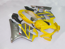 Kit de carenagem em abs cinza, amarelo, para honda 04, 06, 07, cbr600, f4i, cbr 600, f4i 2004, 2007, molde de injeção 2024 - compre barato