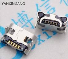New high quality 100pcs/LOT Micro USB Connector Jack Female Type 5Pin SMT Tail Charging socket PCB Board 2024 - buy cheap