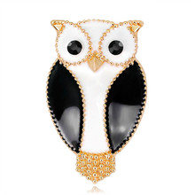 White Black Enamel Pin Owl Brooches For Women Men Gifts Gold Alloy Badge Lovely Animal Brooch Wedding Jewelry Party Banquet Pins 2024 - buy cheap