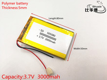 3,7 V 3000mAh 505080 литий-полимерный литий-ионный аккумулятор для Mp3 MP4 MP5 Игрушечный мобильный bluetooth 2024 - купить недорого