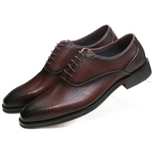 Goodyear/обувь с рантом; коричневые/черные оксфорды; Мужские модельные туфли; деловая обувь из натуральной кожи; Мужская Свадебная обувь 2024 - купить недорого