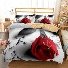 Yi chu xin 3d flower bedding sets king size rose duvet cover set with pillowcase Bedclothes twin bedline 2024 - buy cheap