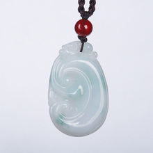 Colgante de Dragón de Jade de Burma tallado a mano chino, amuleto de la suerte, JiXiangRuYi, amantes de la piedra de Jade, joyería Jadetite 2024 - compra barato