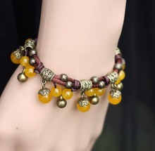 Handmade knitted bracelets for women copper beads red onyx Chalcedony beads tassel bohemian women bracelet vintage jewelry 0837 2024 - buy cheap