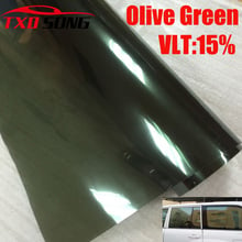 50CMX300CM/Lot Car Side Window Tint Film Glass VLT 15% Oliver Green Car Window solar Film Green Side window Film by free ship 2024 - buy cheap