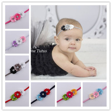 Baby headband infant hairbands thin newborn elastic rhinestone Headband fabric flowers for headbands children hair accessories 2024 - buy cheap