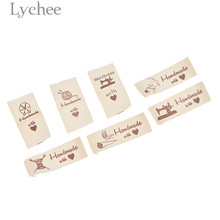 Lychee Life de 200 Uds. Hechas a mano con amor, de algodón, encantadoras dobladas y lavables para coser bolsas de ropa, accesorios de costura DIY 2024 - compra barato