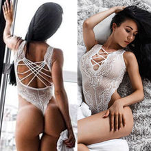 Body Sexy de rejilla para mujer, lencería de encaje, picardías, ropa interior para dormir, Tanga de peluche 2024 - compra barato