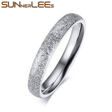 SUNNERLEES Titanium Stainless Steel Rings Silver Color Dull Polish Simple Style Women Girl Wedding Ring Jewelry Gift R-126 2024 - купить недорого