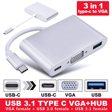 USB 3,1 Тип C к USB 3,0 VGA USB-C зарядное устройство мульти-порт конвертер адаптер концентратор 2024 - купить недорого