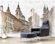 beibehang Custom size Hand painted European classic fashion thick silky wallpaper city Nordic background wall papers home decor 2024 - buy cheap
