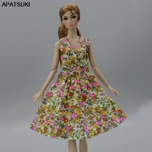 Летнее цветочное платье для куклы Барби Модная Одежда для куклы нарядное платье Одежда для куклы Барби 1/6 аксессуары для куклы 2024 - купить недорого